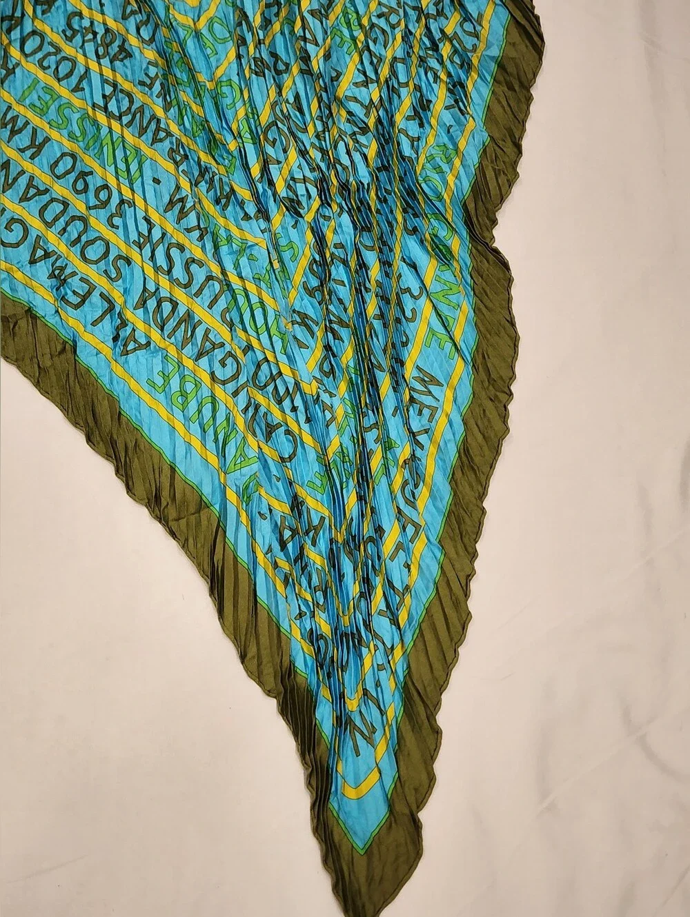 Hermes Les Sources de la Vie Plisse Pleated Silk Scarf
